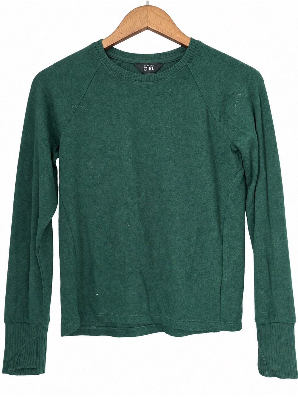 Athleta Girl Forest Green Long Sleeve Thumbhole Top Size L 12